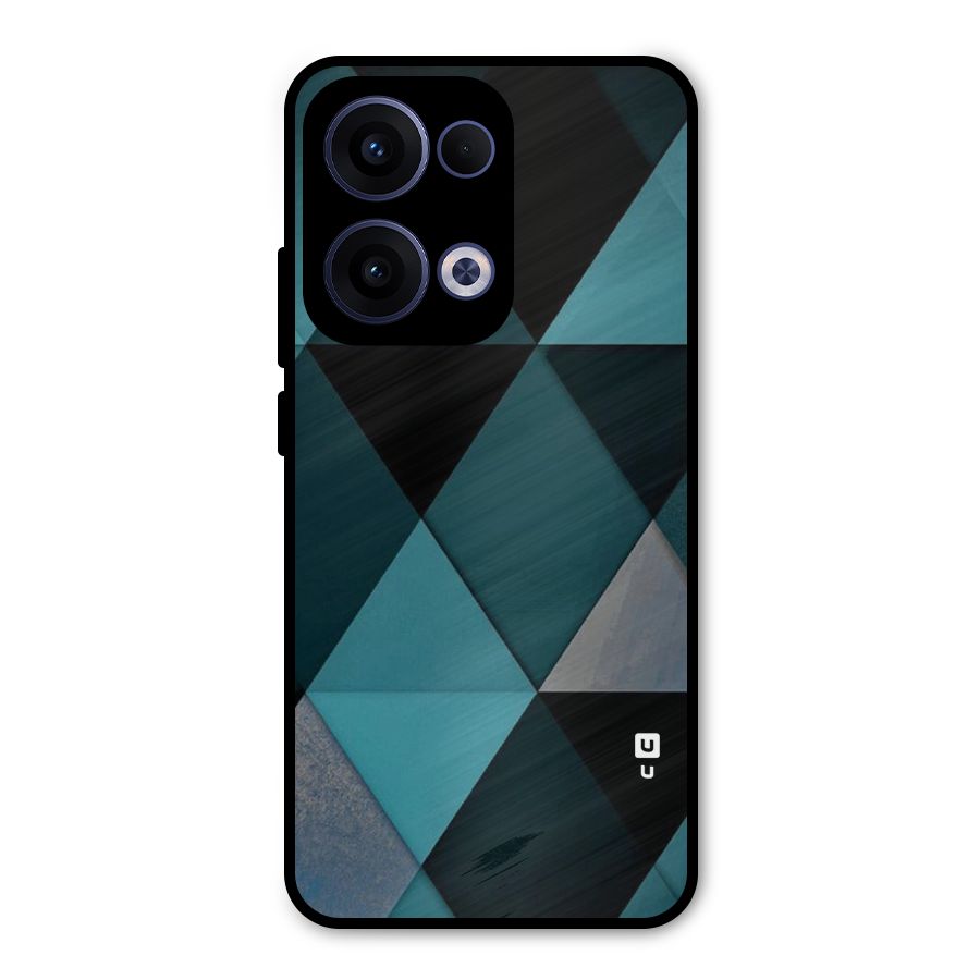 Green Black Shapes Metal Back Case for Oppo Reno13