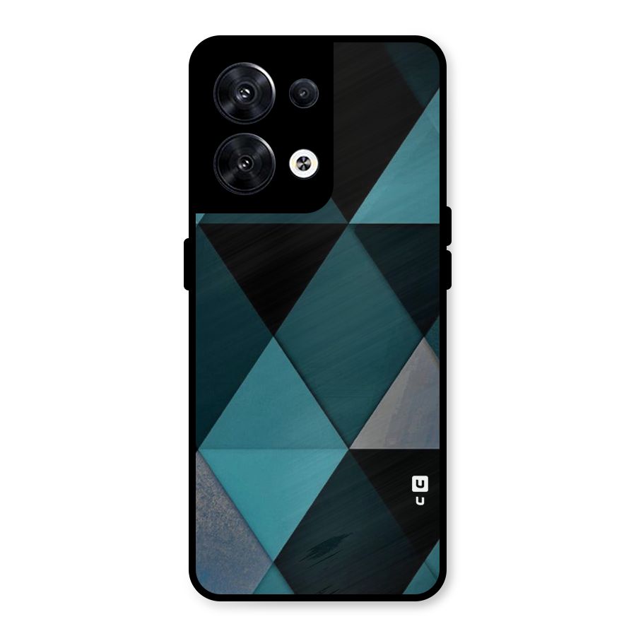 Green Black Shapes Metal Back Case for Oppo Reno8 5G