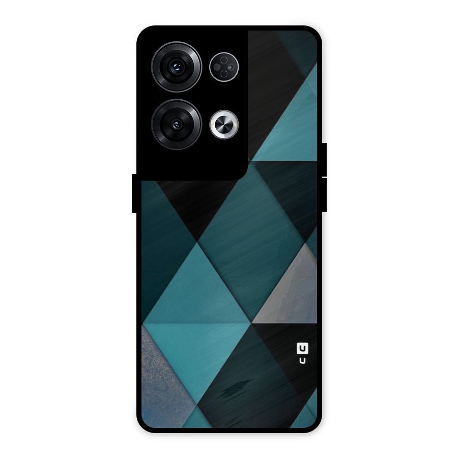 Green Black Shapes Metal Back Case for Oppo Reno8 Pro 5G