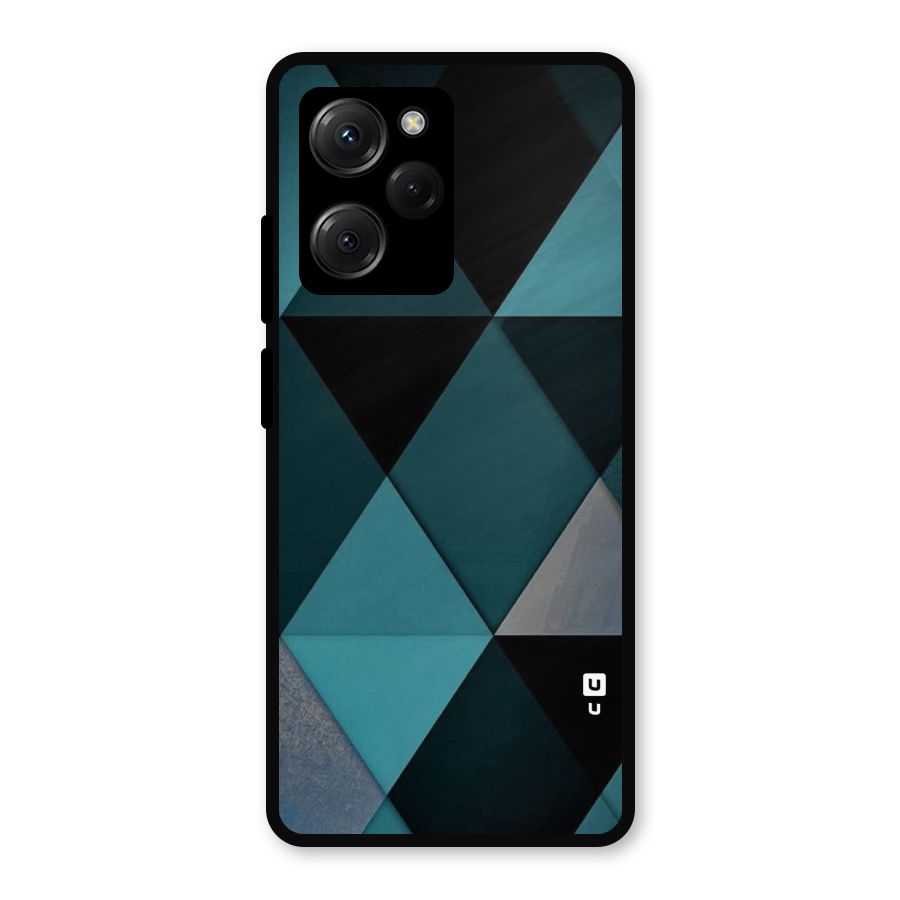 Green Black Shapes Metal Back Case for Poco X5 Pro