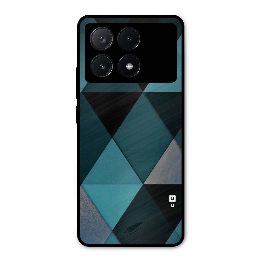 Green Black Shapes Metal Back Case for Poco X6 Pro