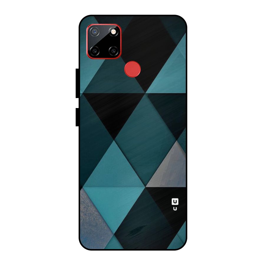 Green Black Shapes Metal Back Case for Realme C12