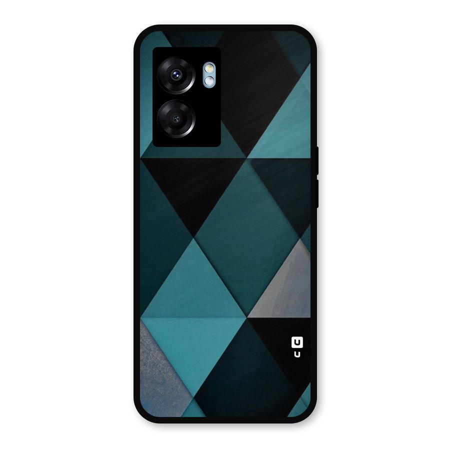 Green Black Shapes Metal Back Case for Realme Narzo 50 5G