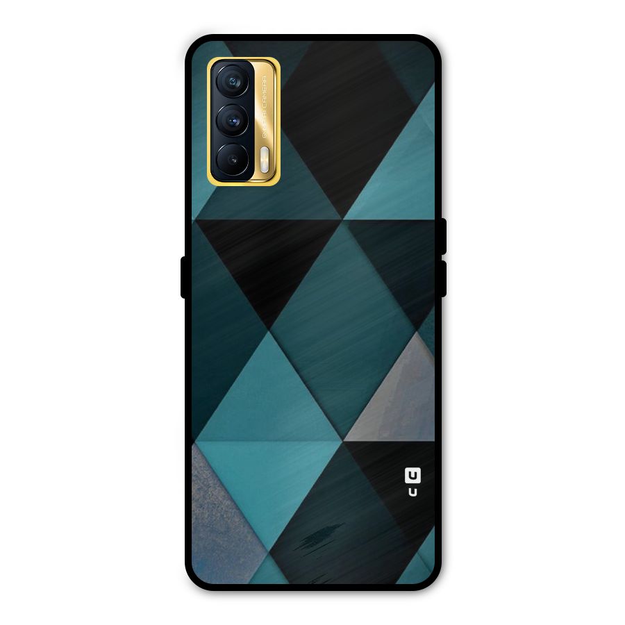 Green Black Shapes Metal Back Case for Realme X7