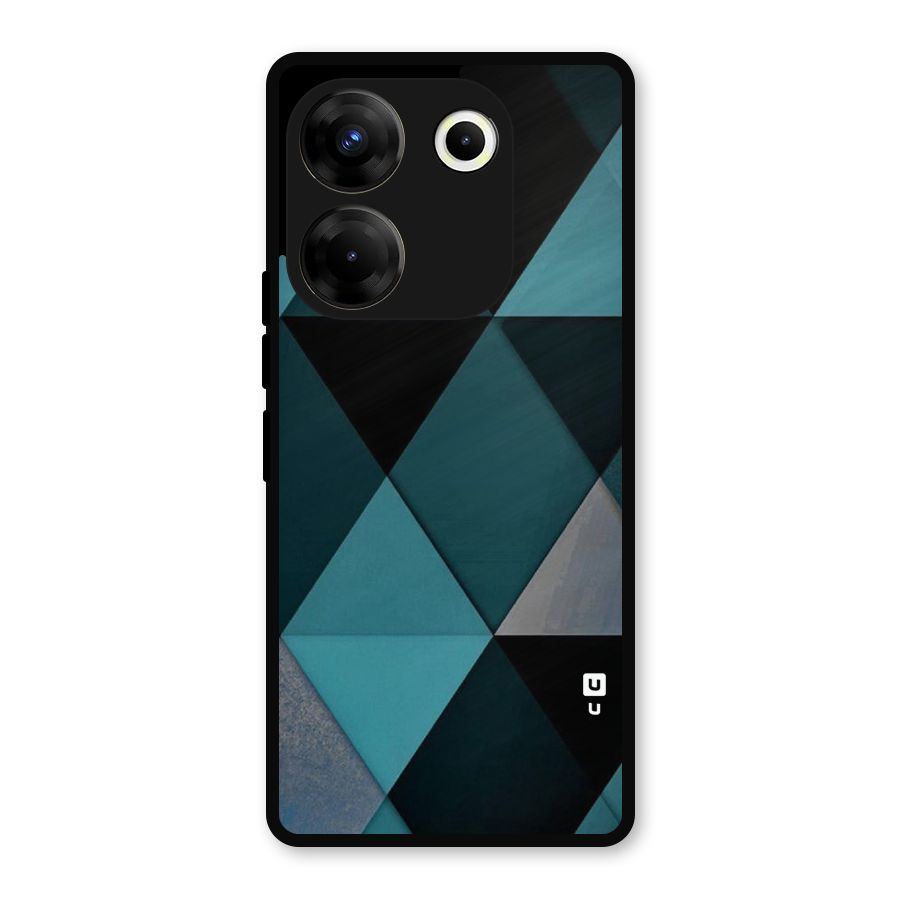 Green Black Shapes Metal Back Case for Tecno Camon 20