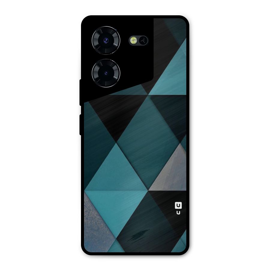 Green Black Shapes Metal Back Case for Tecno Pova 5 Pro 5G