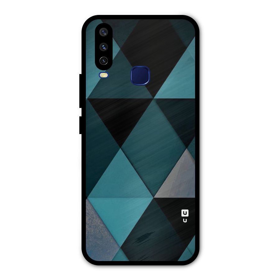 Green Black Shapes Metal Back Case for Vivo V17