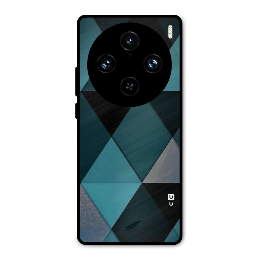 Green Black Shapes Metal Back Case for Vivo X100 Pro
