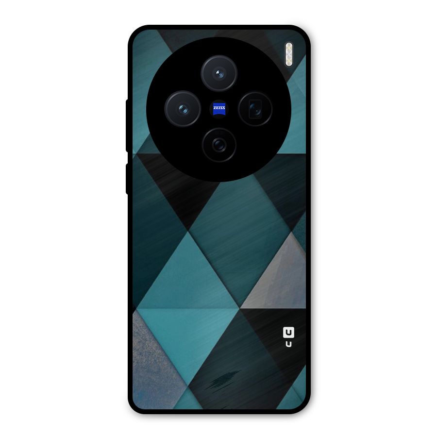 Green Black Shapes Metal Back Case for Vivo X200