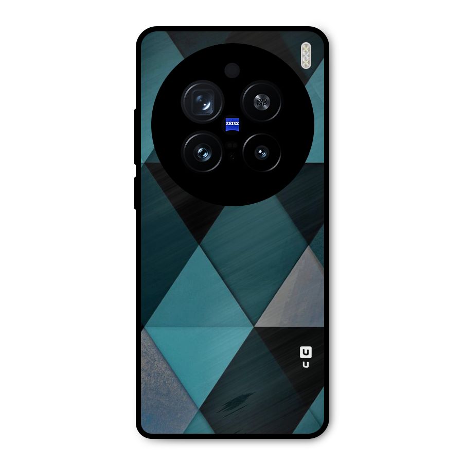 Green Black Shapes Metal Back Case for Vivo X200 Pro