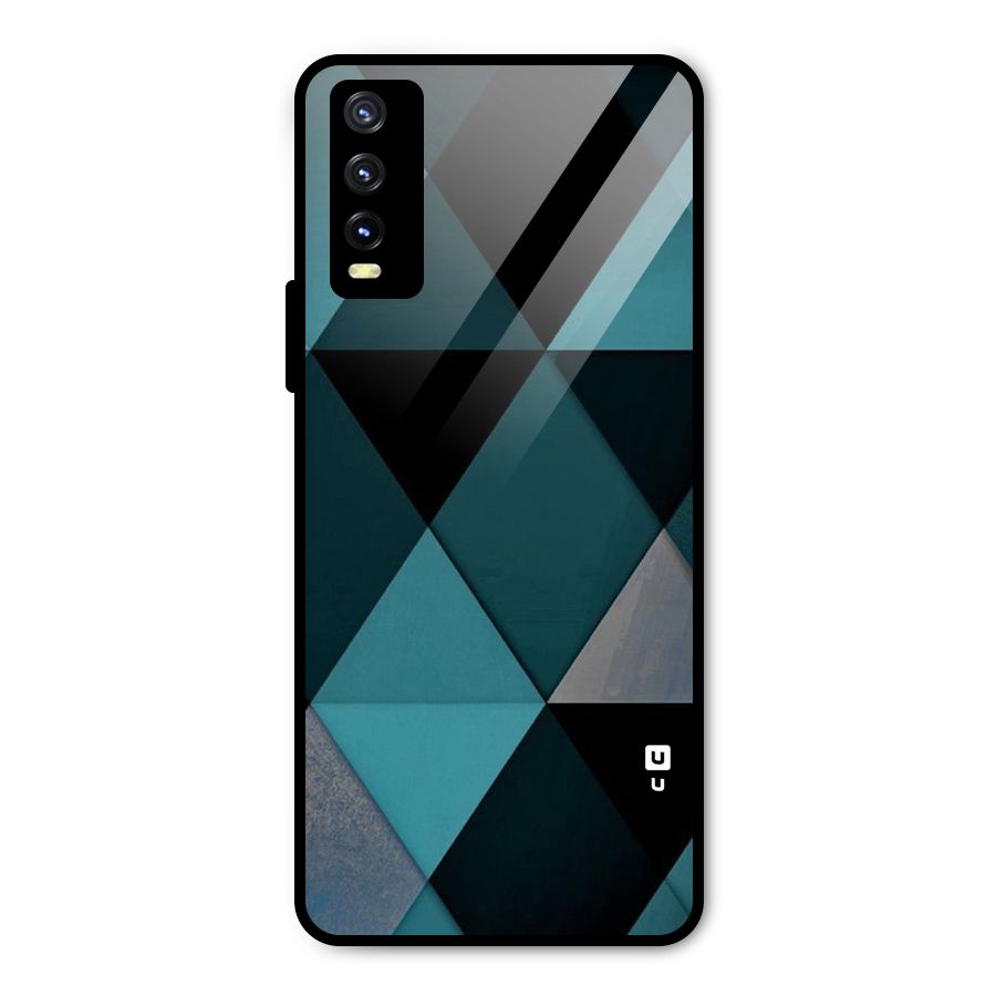 Green Black Shapes Metal Back Case for Vivo Y20