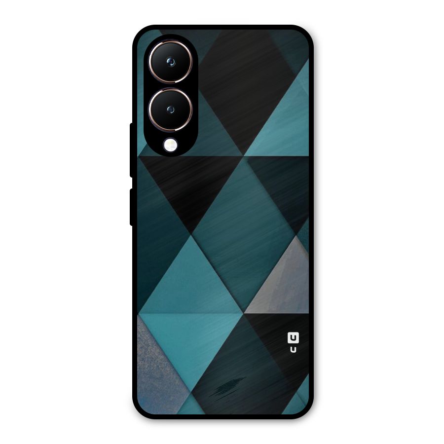 Green Black Shapes Metal Back Case for Vivo Y28