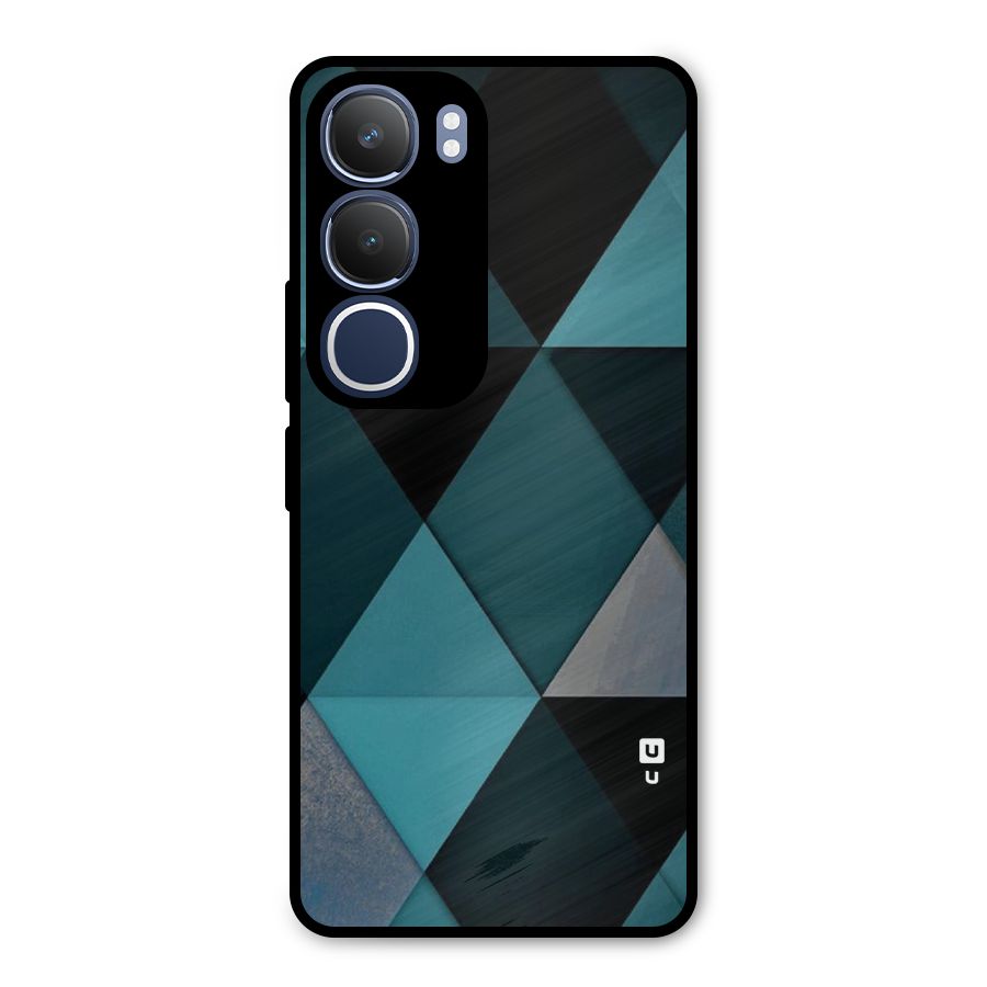 Green Black Shapes Metal Back Case for Vivo Y29