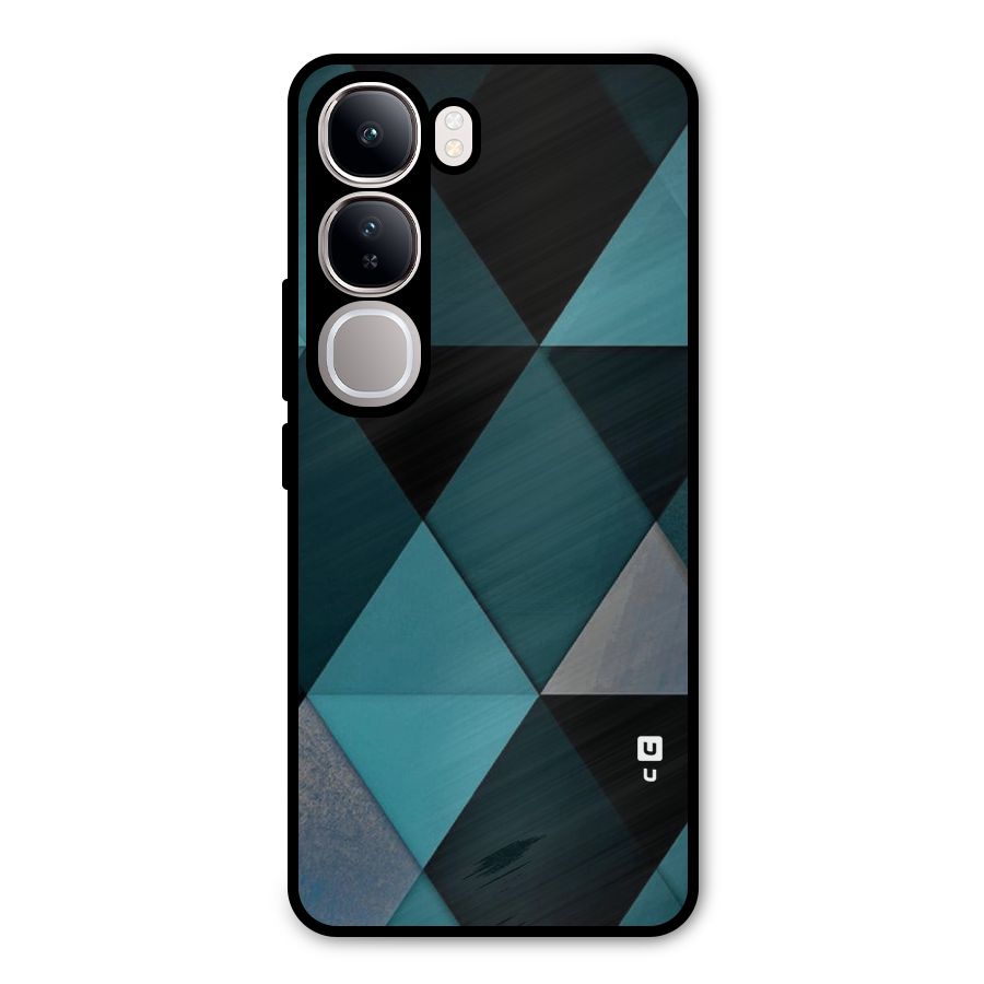 Green Black Shapes Metal Back Case for Vivo Y300