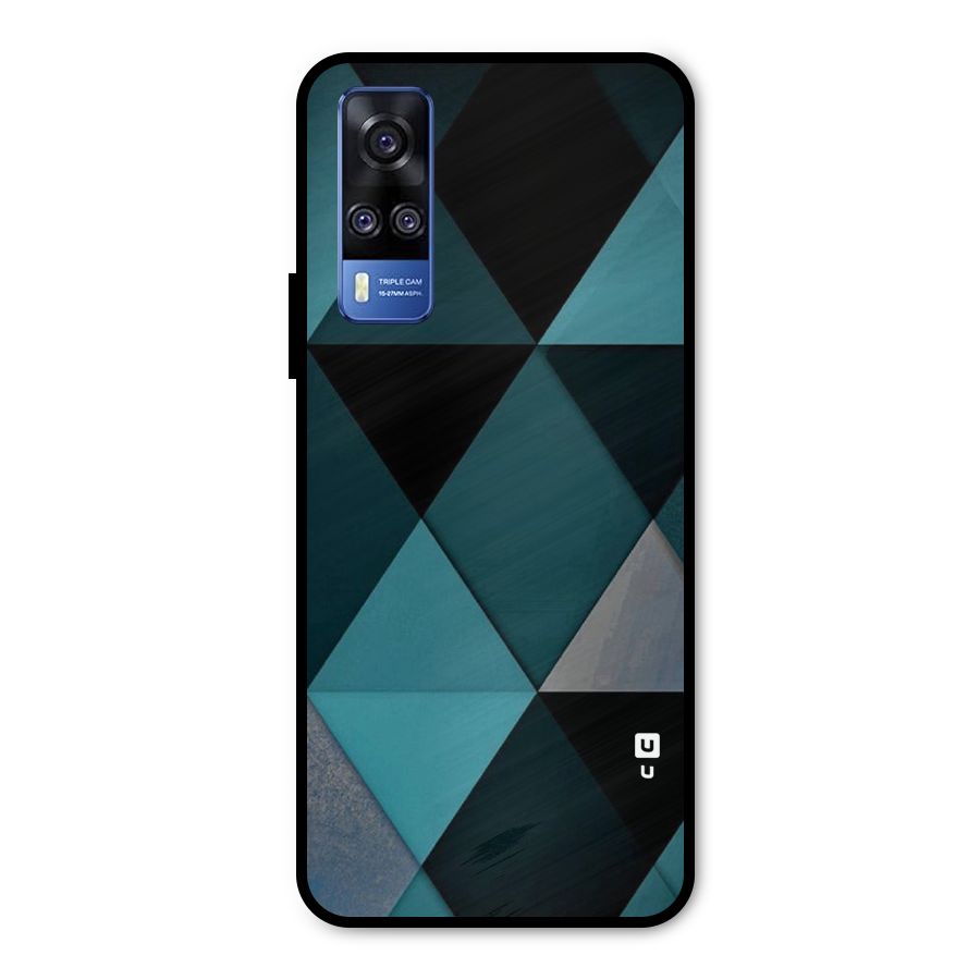Green Black Shapes Metal Back Case for Vivo Y31