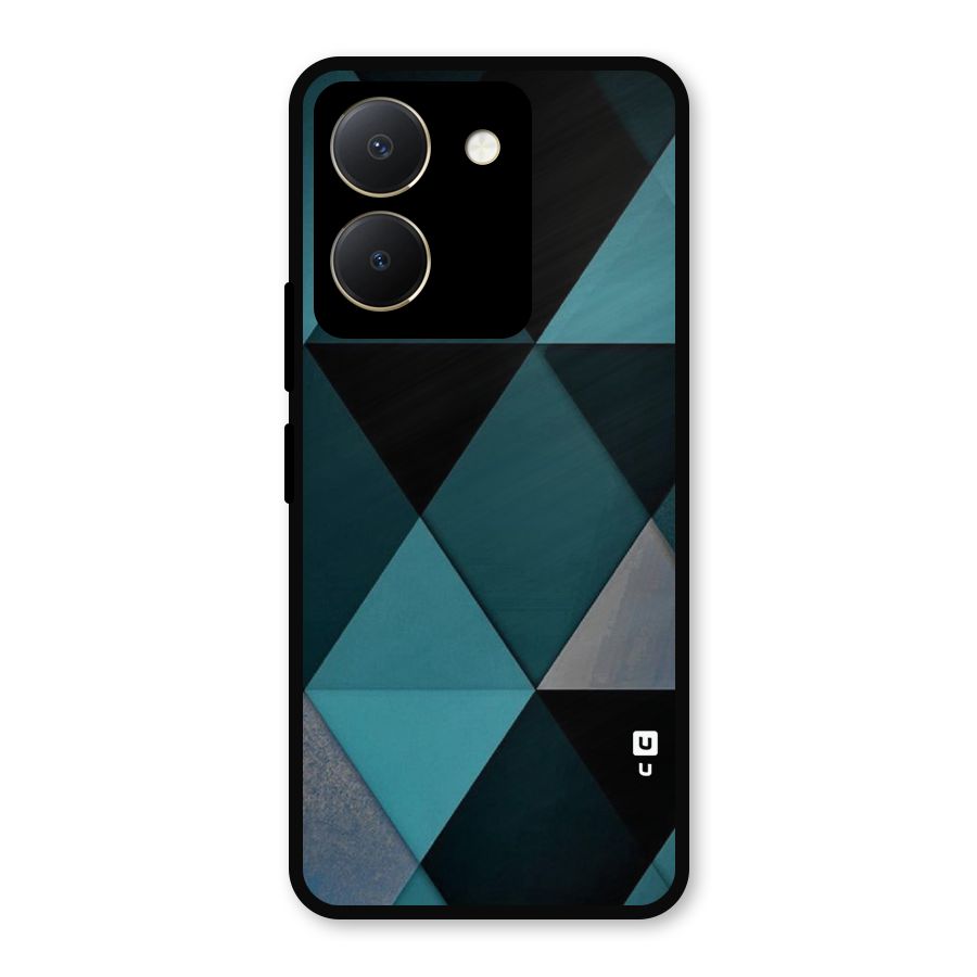 Green Black Shapes Metal Back Case for Vivo Y36