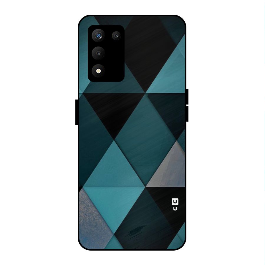 Green Black Shapes Metal Back Case for realme 9 5G SE
