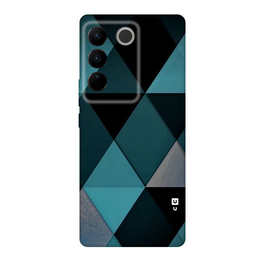 Green Black Shapes Original Polycarbonate Back Case for Vivo V27