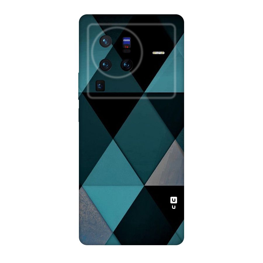 Green Black Shapes Original Polycarbonate Back Case for Vivo X80