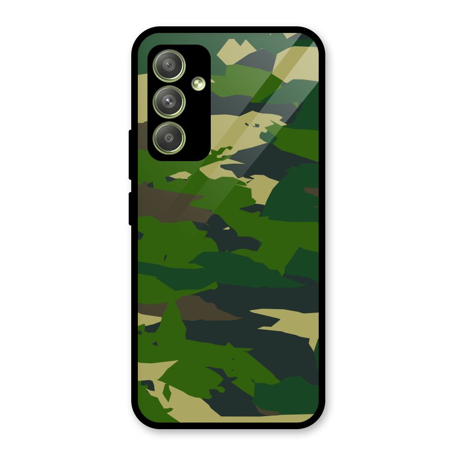 Green Camouflage Army Glass Back Case for Galaxy A54
