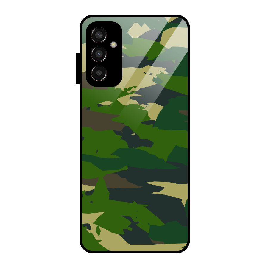 Green Camouflage Army Glass Back Case for Galaxy F13