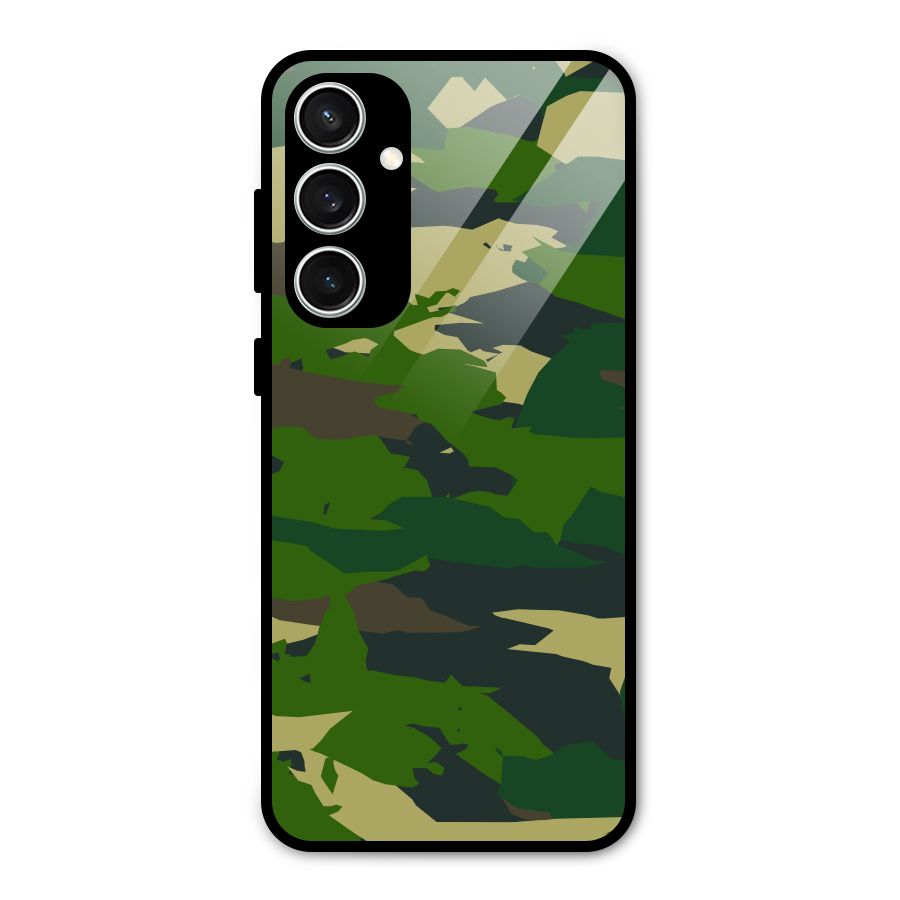 Green Camouflage Army Glass Back Case for Galaxy S23 FE