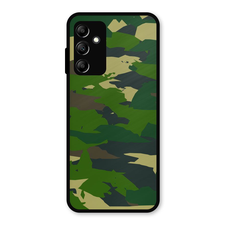 Green Camouflage Army Metal Back Case for Galaxy A14 5G