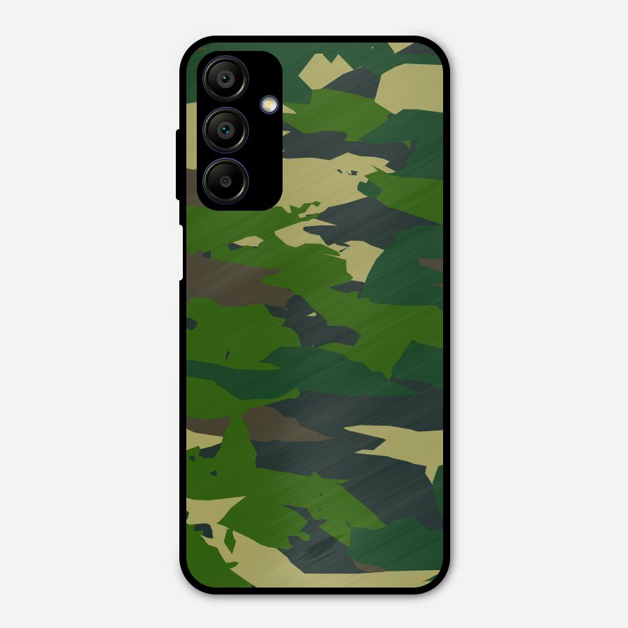 Green Camouflage Army Metal Back Case for Galaxy A15 5G