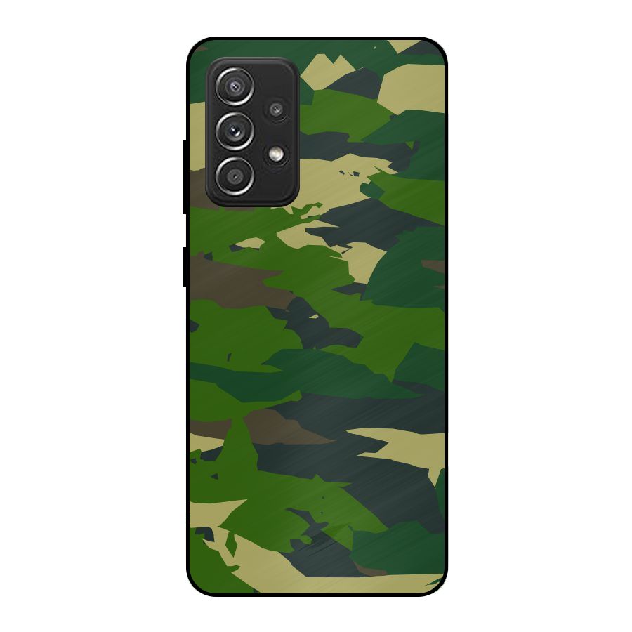 Green Camouflage Army Metal Back Case for Galaxy A52
