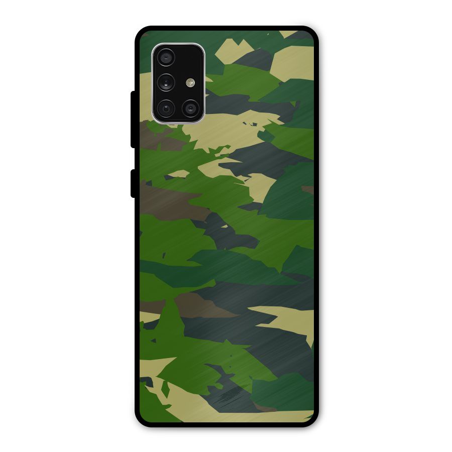 Green Camouflage Army Metal Back Case for Galaxy A71