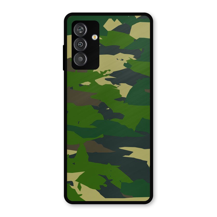 Green Camouflage Army Metal Back Case for Galaxy M13