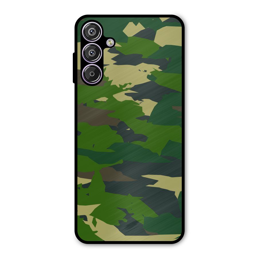 Green Camouflage Army Metal Back Case for Galaxy M15