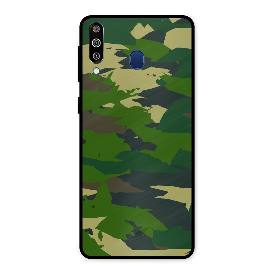Green Camouflage Army Metal Back Case for Galaxy M30