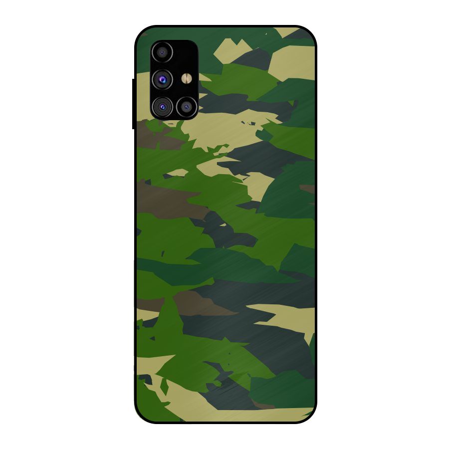 Green Camouflage Army Metal Back Case for Galaxy M31s