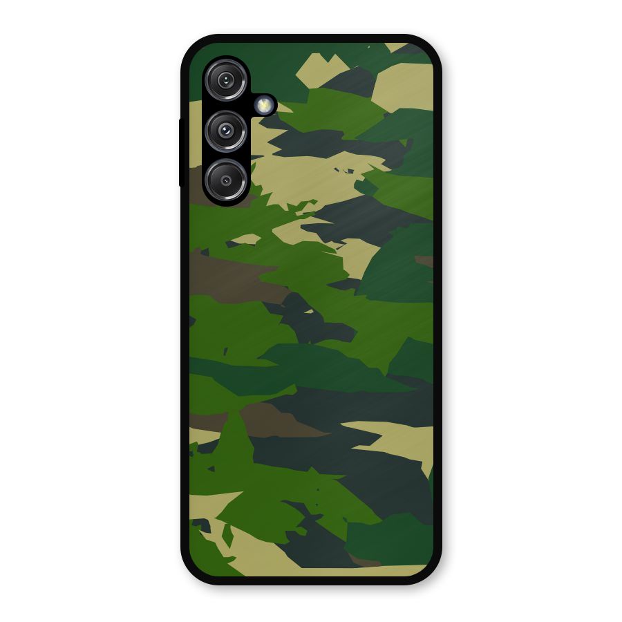 Green Camouflage Army Metal Back Case for Galaxy M34 5G