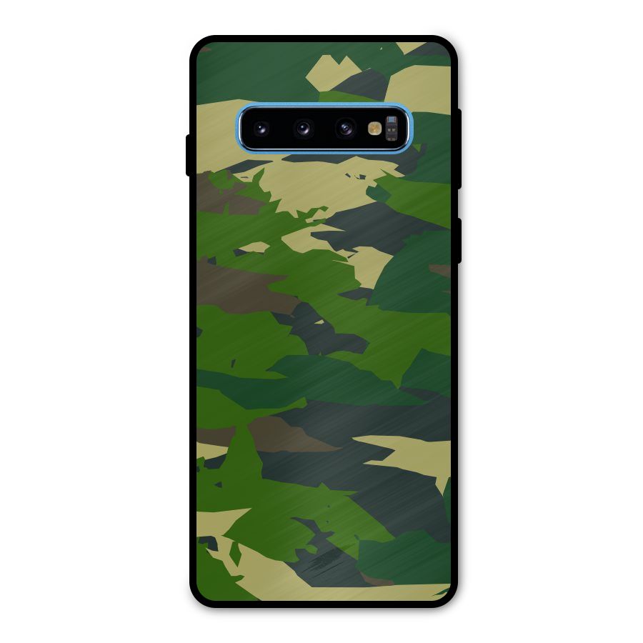 Green Camouflage Army Metal Back Case for Galaxy S10
