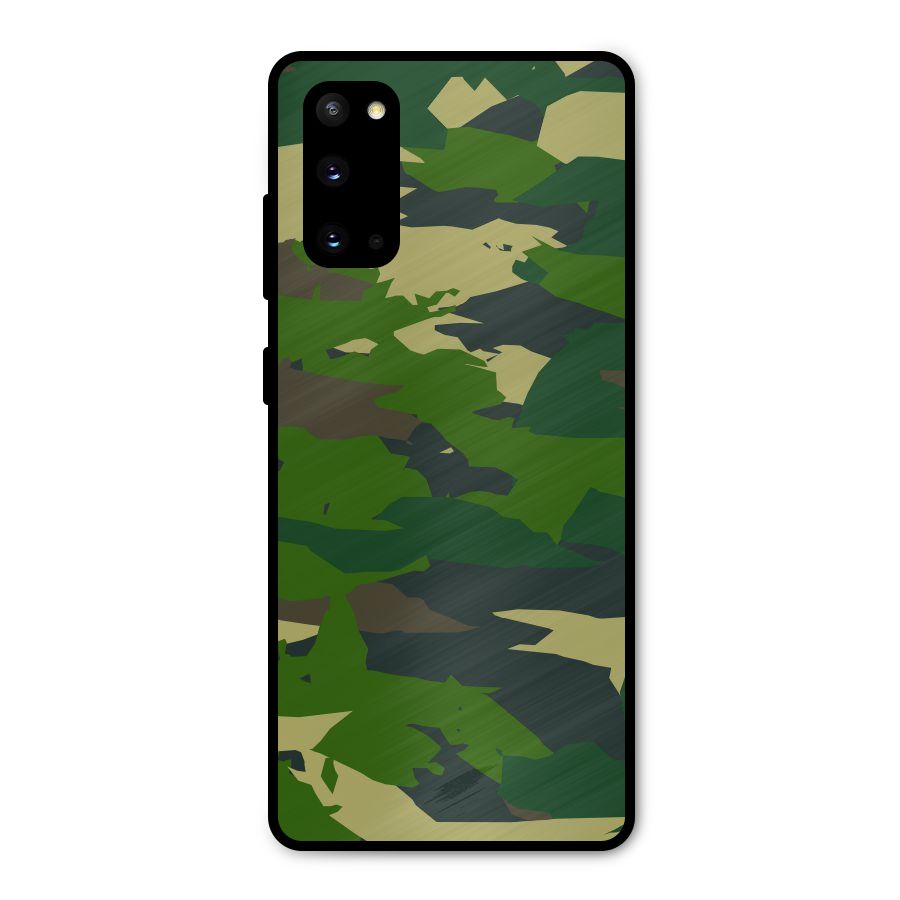 Green Camouflage Army Metal Back Case for Galaxy S20