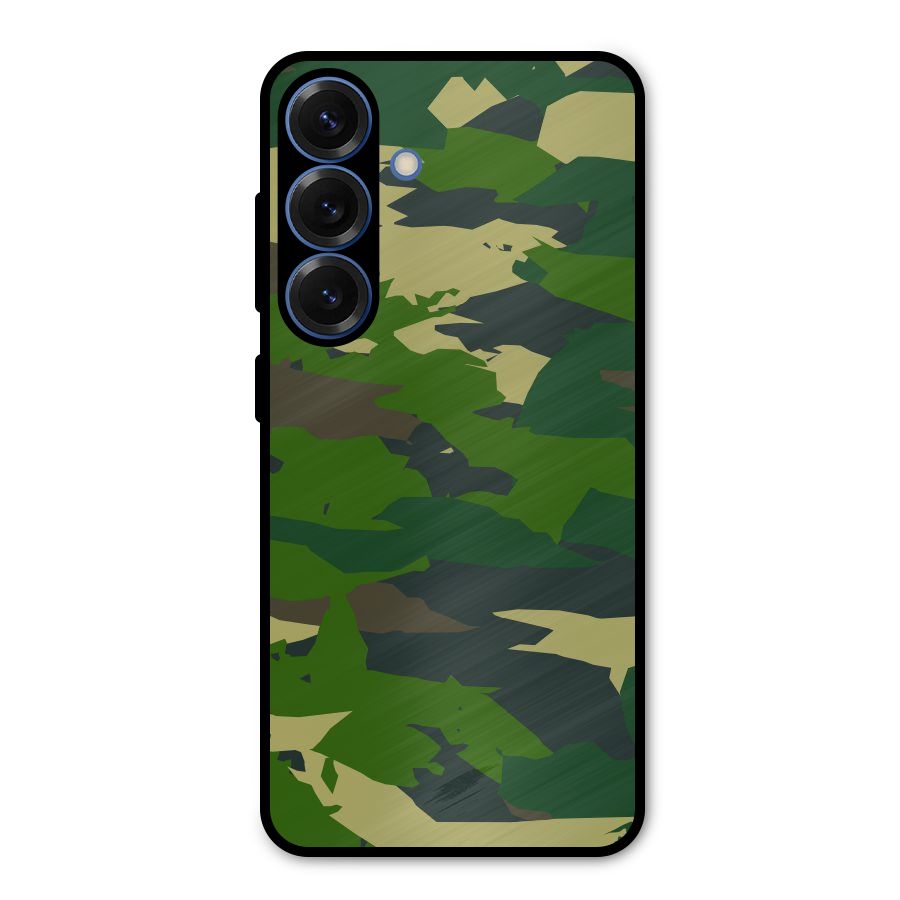 Green Camouflage Army Metal Back Case for Galaxy S25