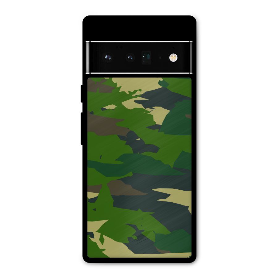 Green Camouflage Army Metal Back Case for Google Pixel 6 Pro