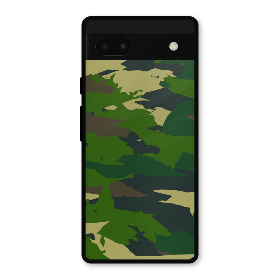 Green Camouflage Army Metal Back Case for Google Pixel 6a