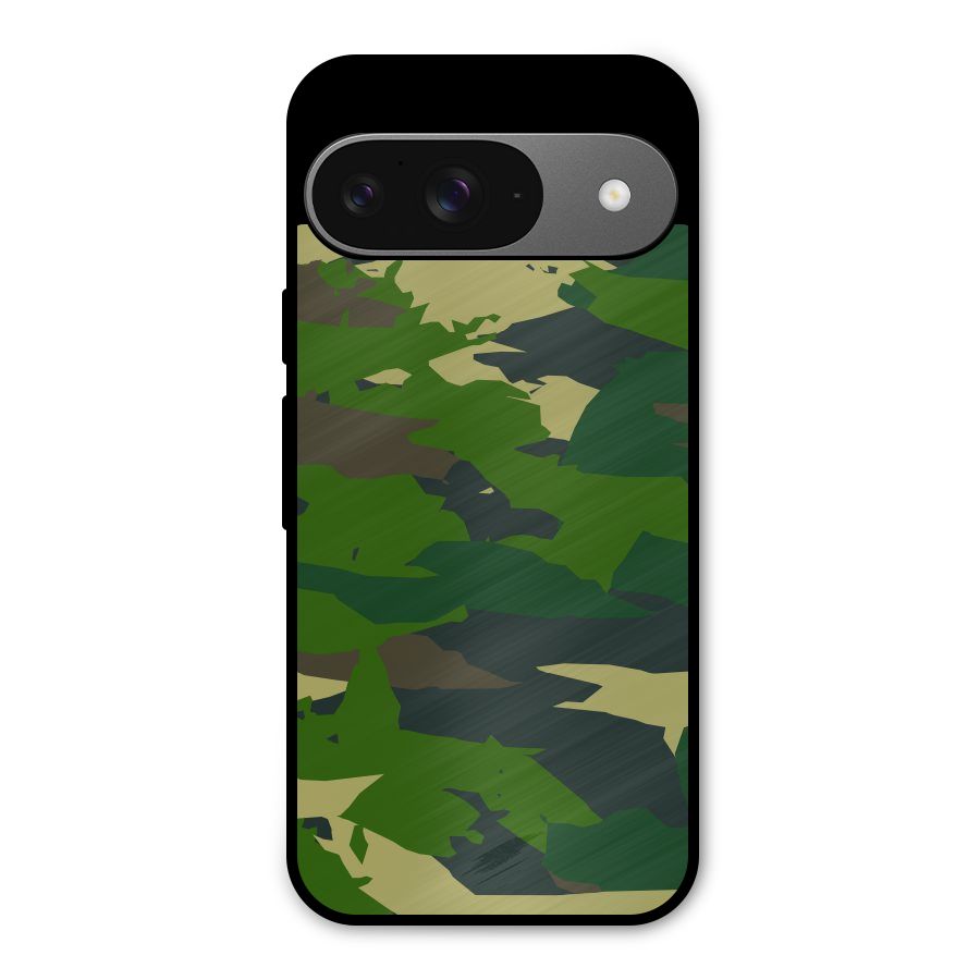 Green Camouflage Army Metal Back Case for Google Pixel 9