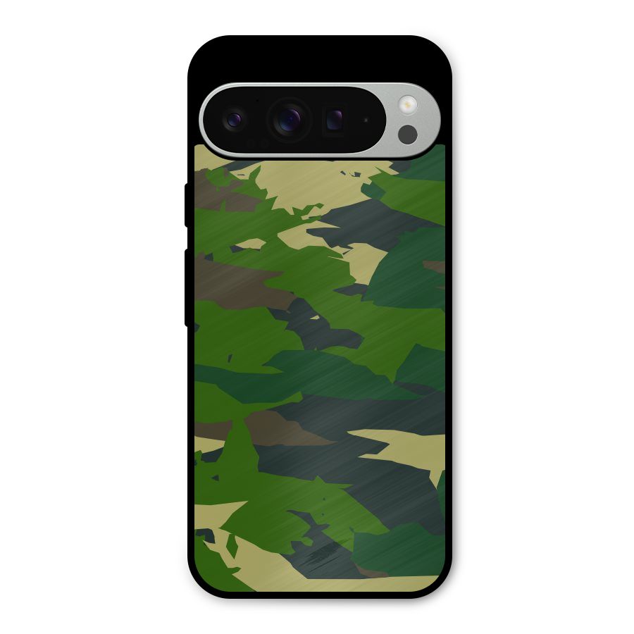 Green Camouflage Army Metal Back Case for Google Pixel 9 Pro XL