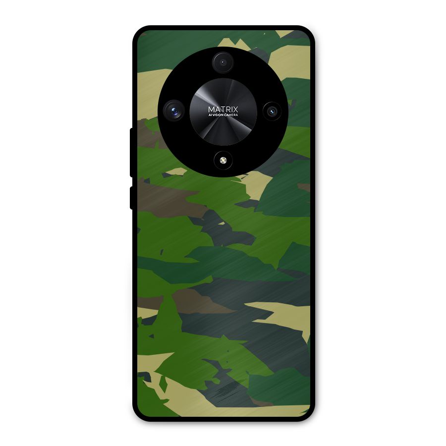 Green Camouflage Army Metal Back Case for Honor X9b