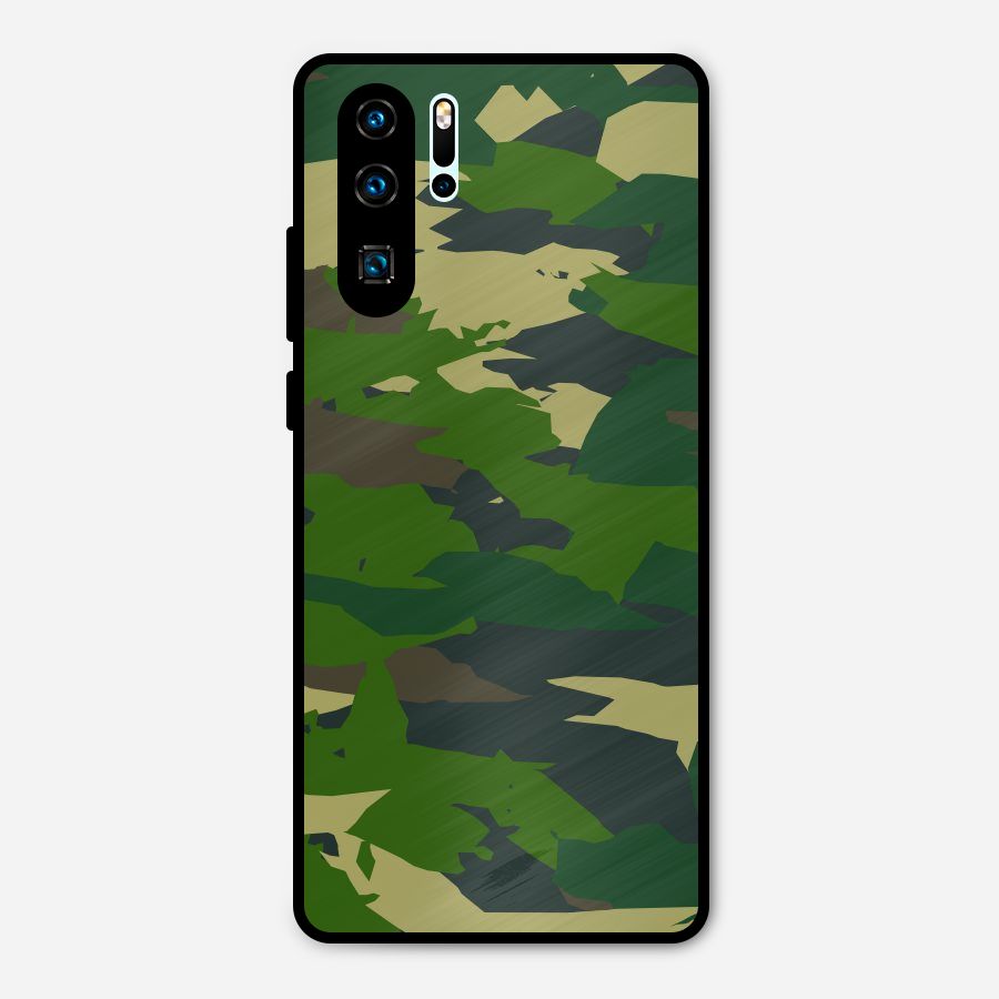 Green Camouflage Army Metal Back Case for Huawei P30 Pro