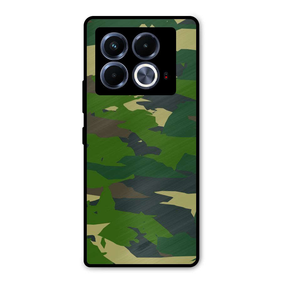 Green Camouflage Army Metal Back Case for Infinix Note 40 5G