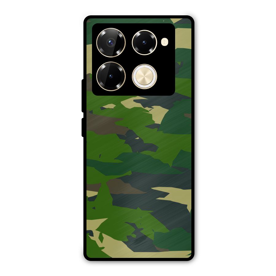 Green Camouflage Army Metal Back Case for Infinix Note 40 Pro Plus