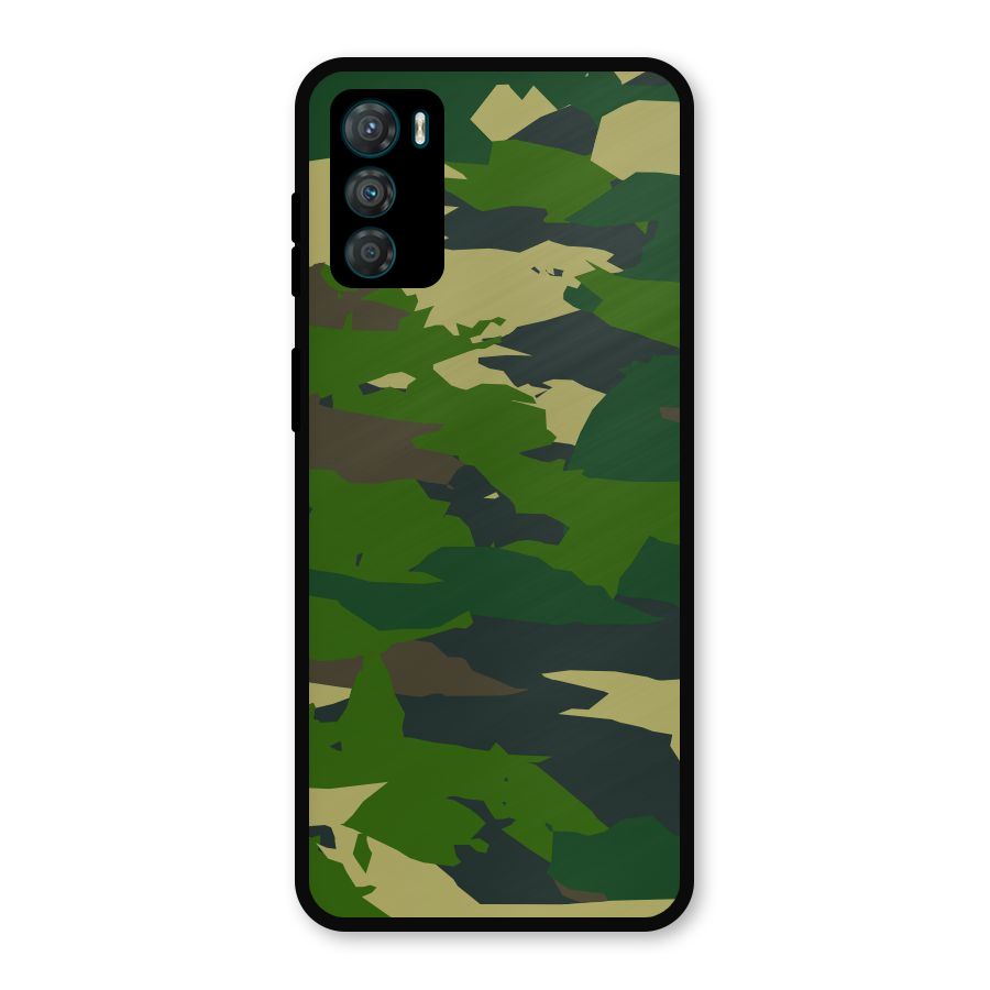 Green Camouflage Army Metal Back Case for Moto G42