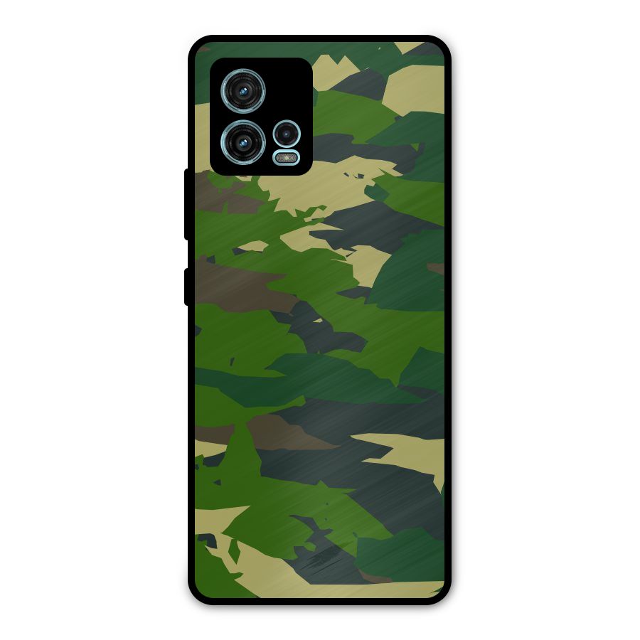Green Camouflage Army Metal Back Case for Moto G72
