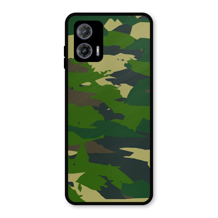 Green Camouflage Army Metal Back Case for Moto G73