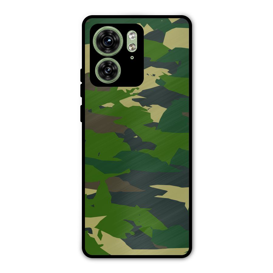 Green Camouflage Army Metal Back Case for Motorola Edge 40 5G